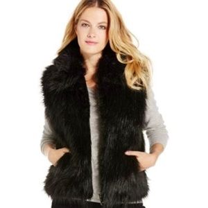 NEW INC S/M Black Faux Fur Vest